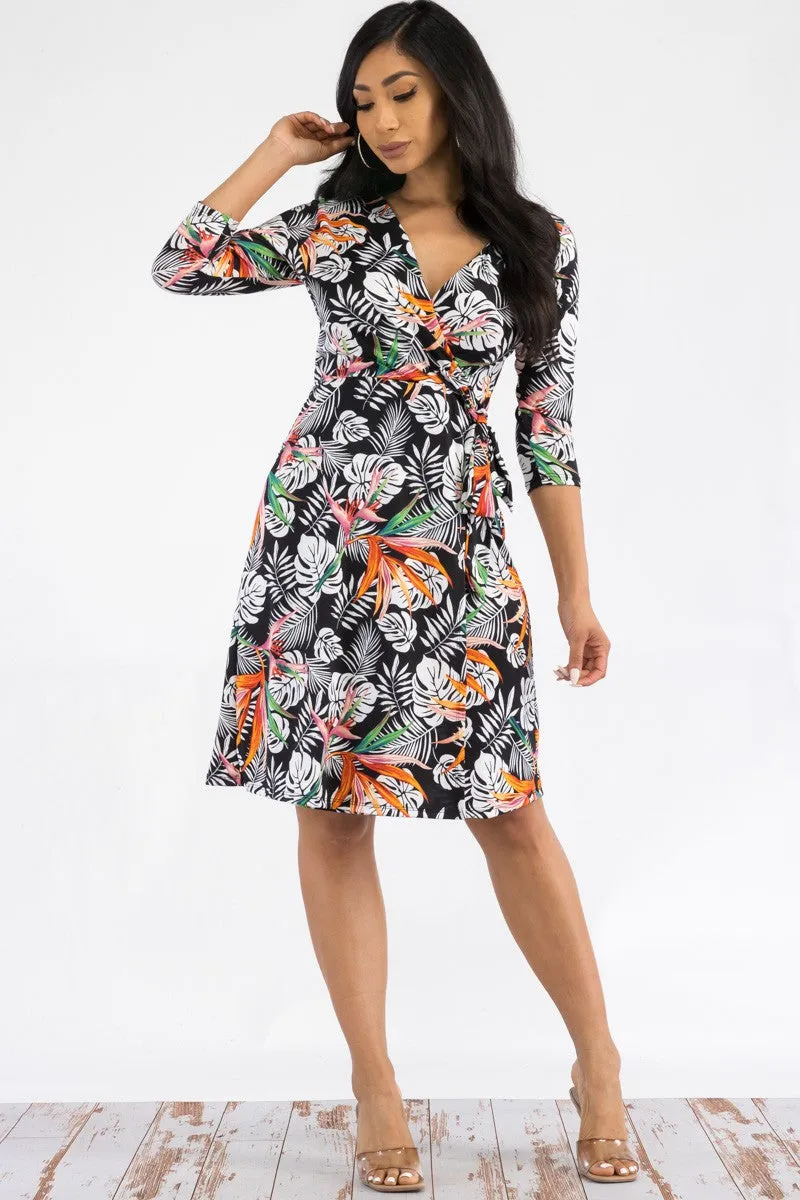 HH467X-PLM - MIDI WRAP DRESS