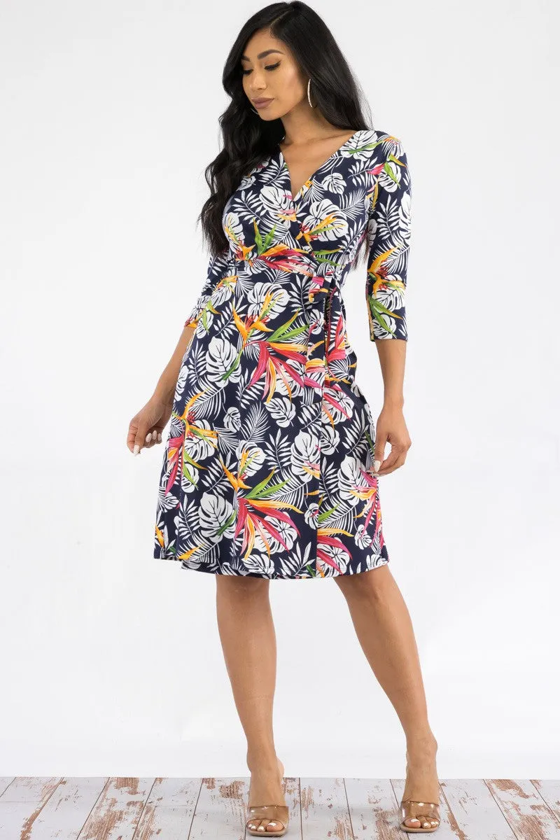 HH467X-PLM - MIDI WRAP DRESS