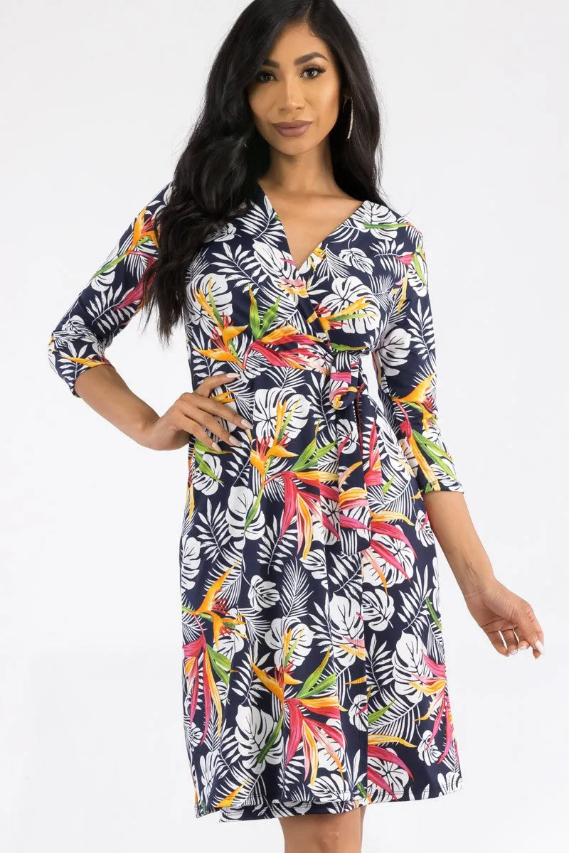 HH467X-PLM - MIDI WRAP DRESS