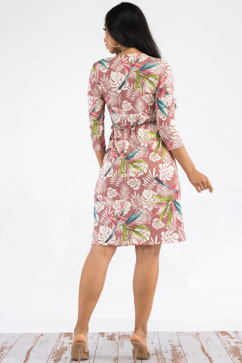 HH467X-PLM - MIDI WRAP DRESS