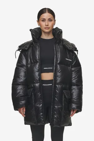 Izzy Light Glossy Short Puffer Coat Black