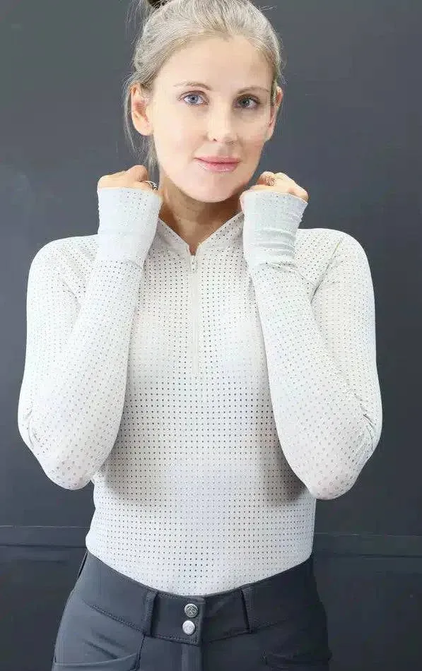 Kismet -  "Jane" Schooling Shirt Mock Collar Zipper