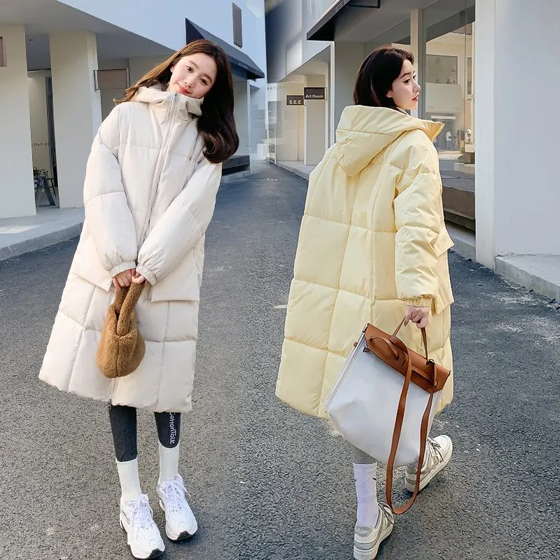 Knee-Length Thickened Loose Fit Puffer Jacket