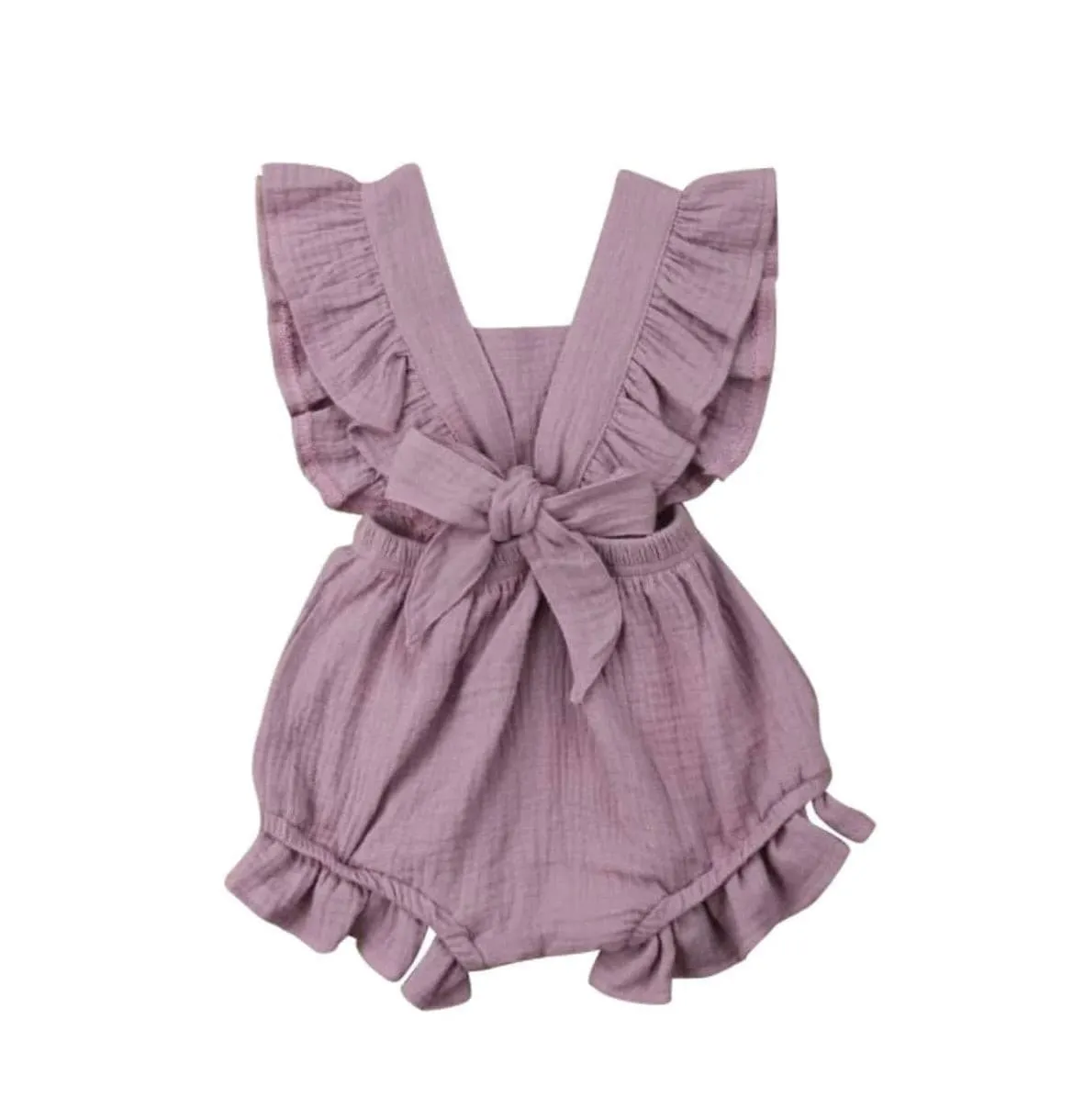 Lilly- Cotton Muslin Romper , Lilac