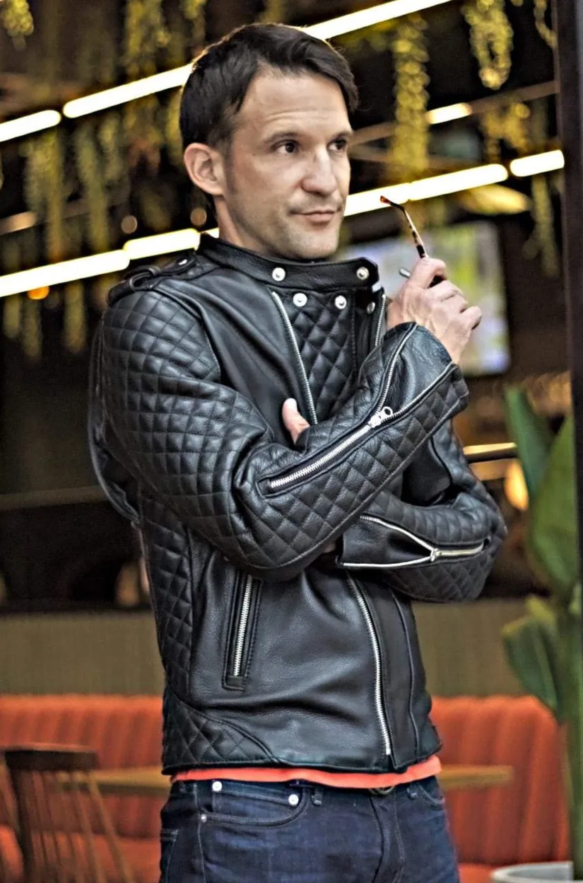 LOTUS ROCKSTAR  Leather Jacket Black  - Bison