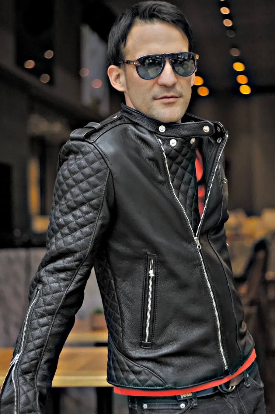 LOTUS ROCKSTAR  Leather Jacket Black  - Bison