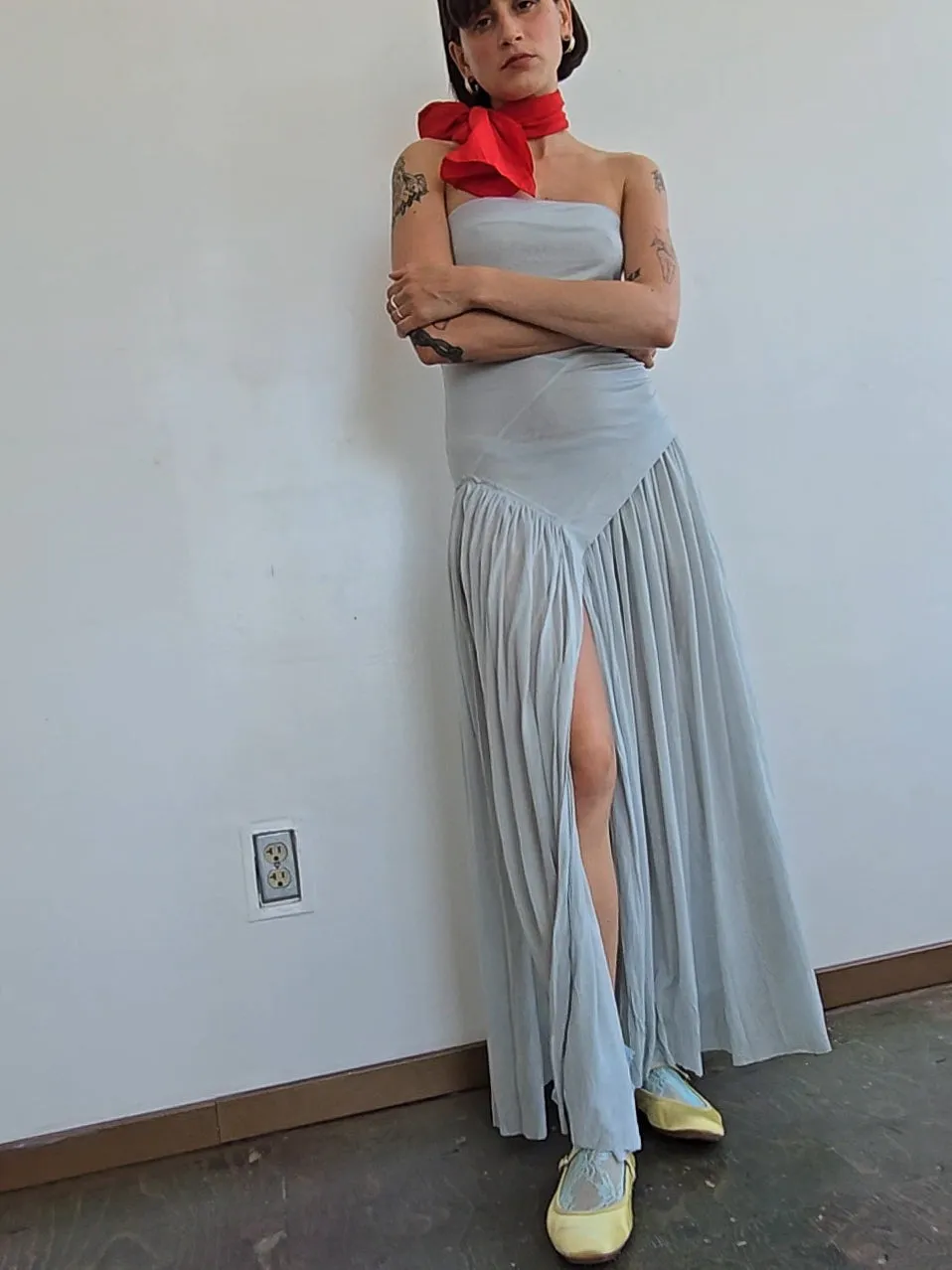 Lucile Maxi Dress in Silver