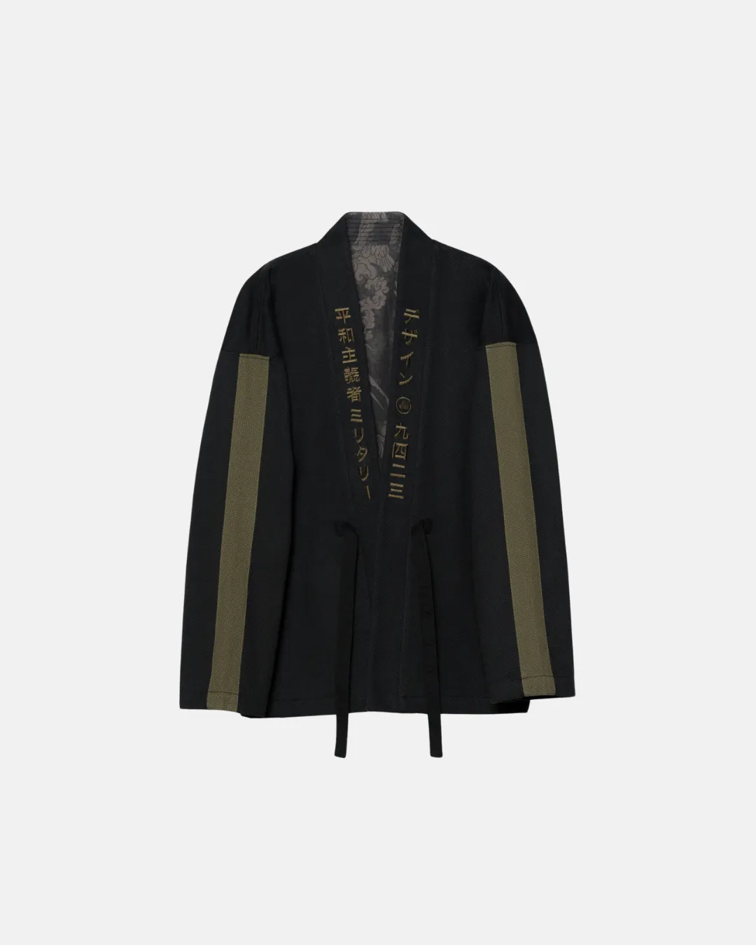 Maharishi Peace Mountain Kimono Pearl Weave Cotton Black