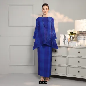 MALIKA PRINTED - PLAID IN ROYAL BLUE