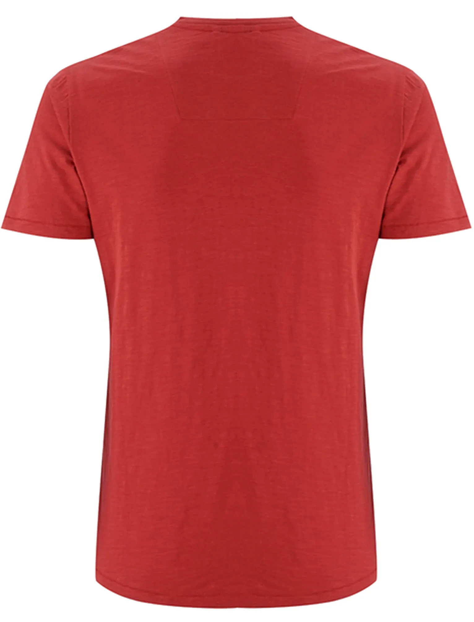 Mens Cody Slub Granddad Style T-Shirt in Red