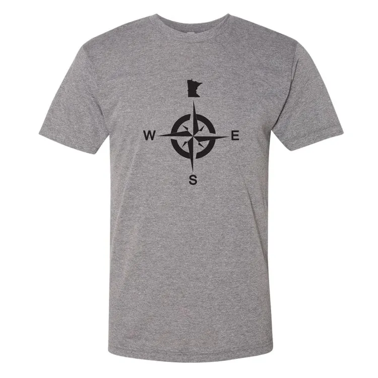 Minnesota North Compass T-Shirt in Heather Grey