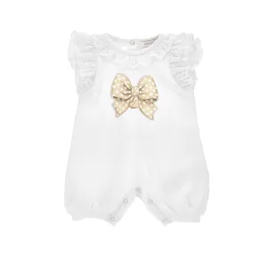 MONNALISA - Bow Romper - White