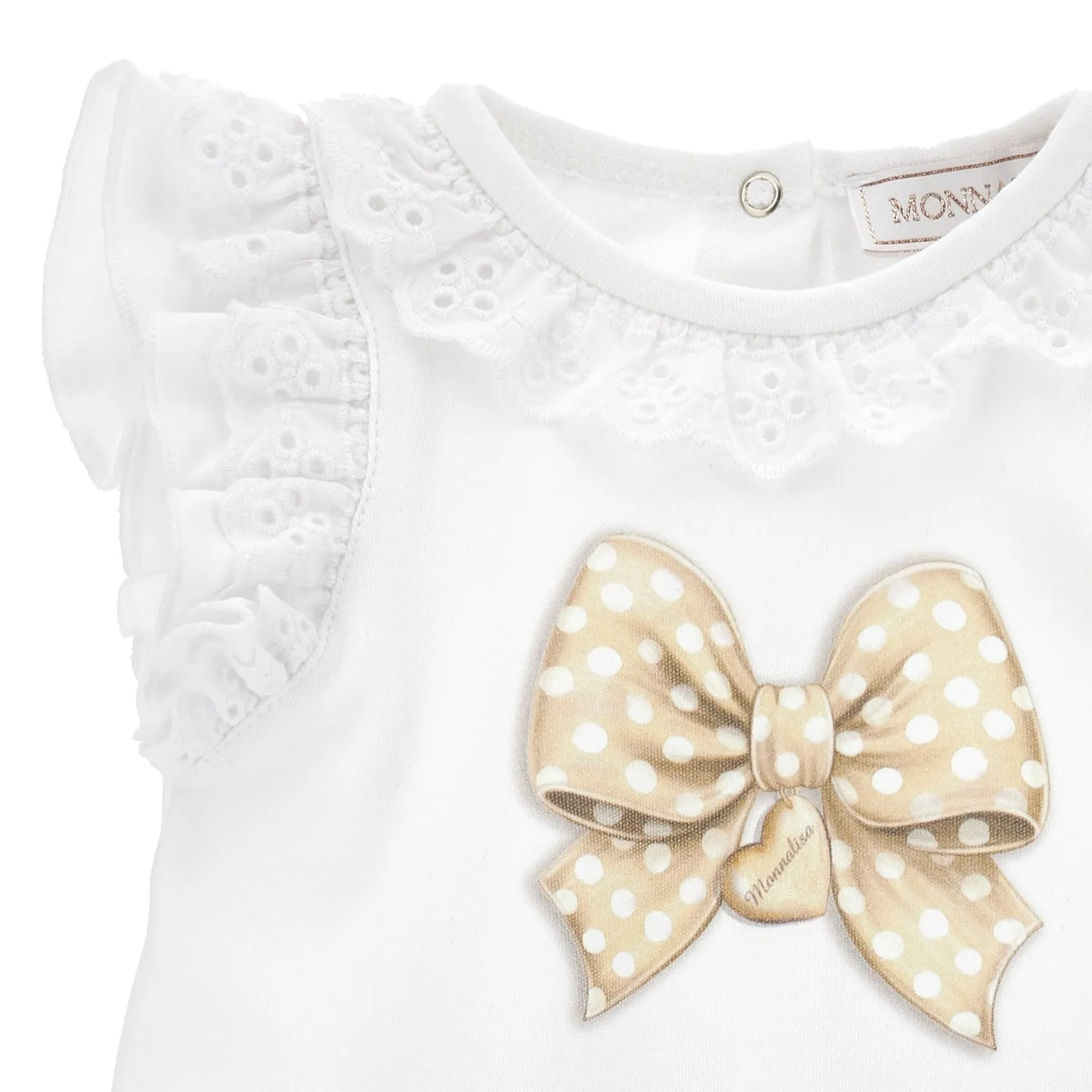 MONNALISA - Bow Romper - White