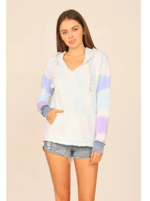 OCEAN DRIVE MOUNTAIN SPRING TIE DYE BURNOUT PULLOVER HOODIE