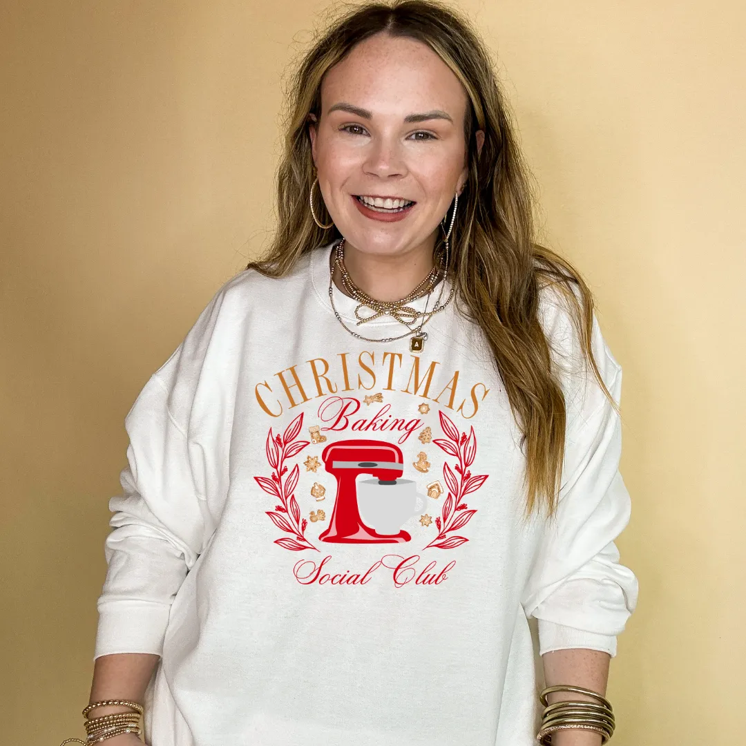 Online Exclusive | Christmas Baking Social Club Graphic Sweatshirt in Multiple Color Options