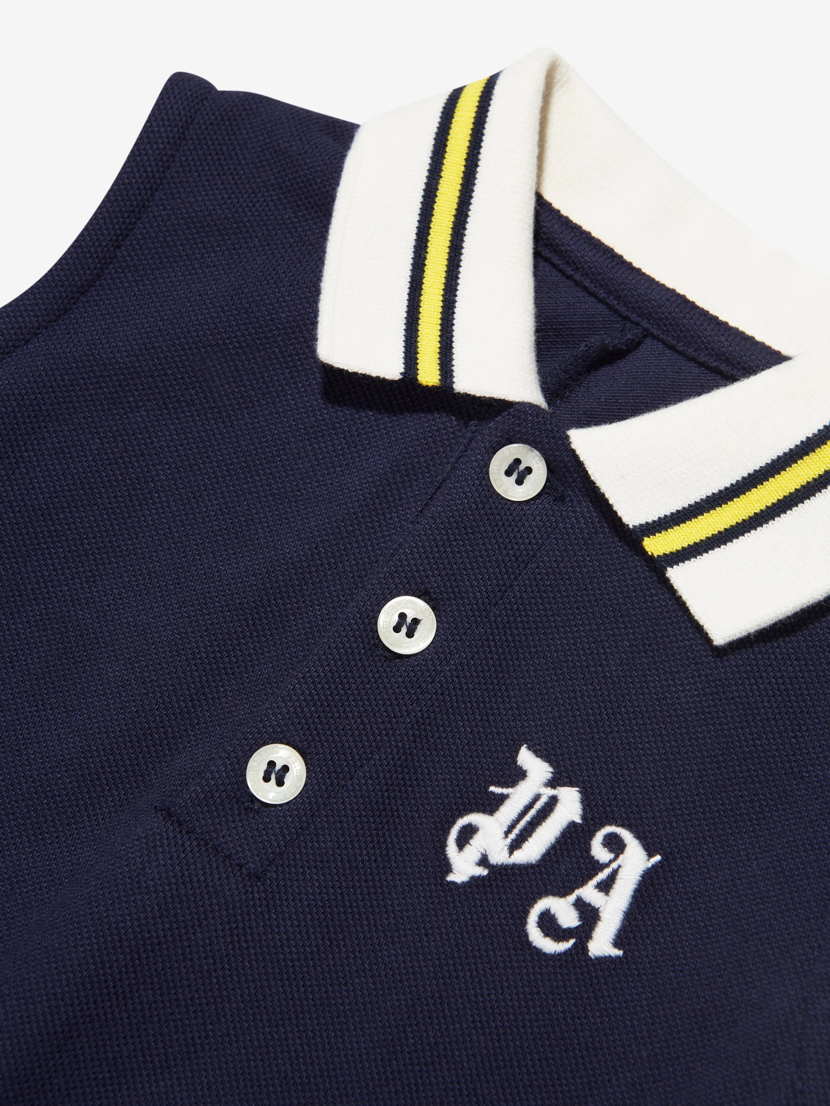 Palm Angels Baby Boys PA Sleeveless Polo Romper in Navy