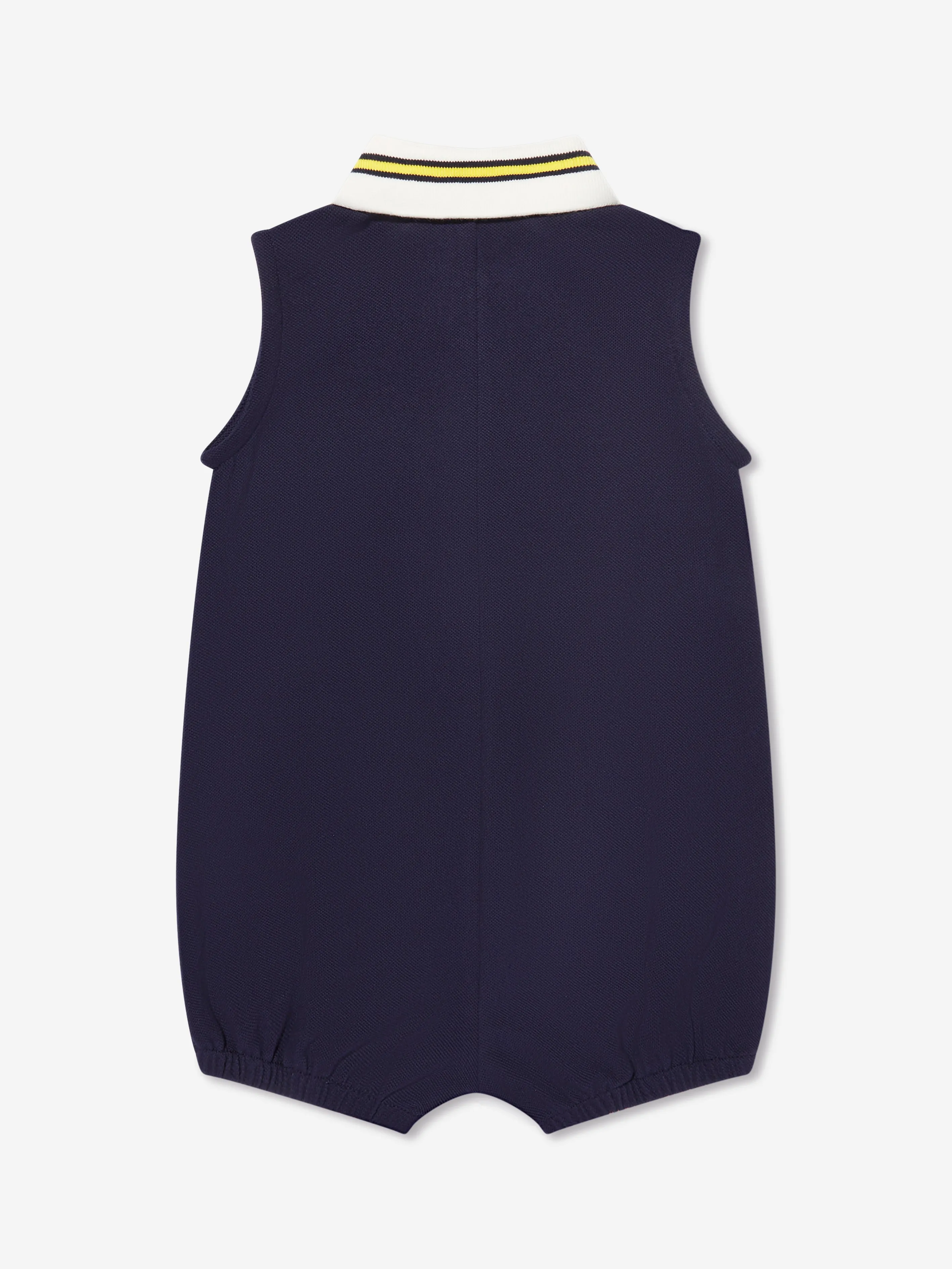 Palm Angels Baby Boys PA Sleeveless Polo Romper in Navy