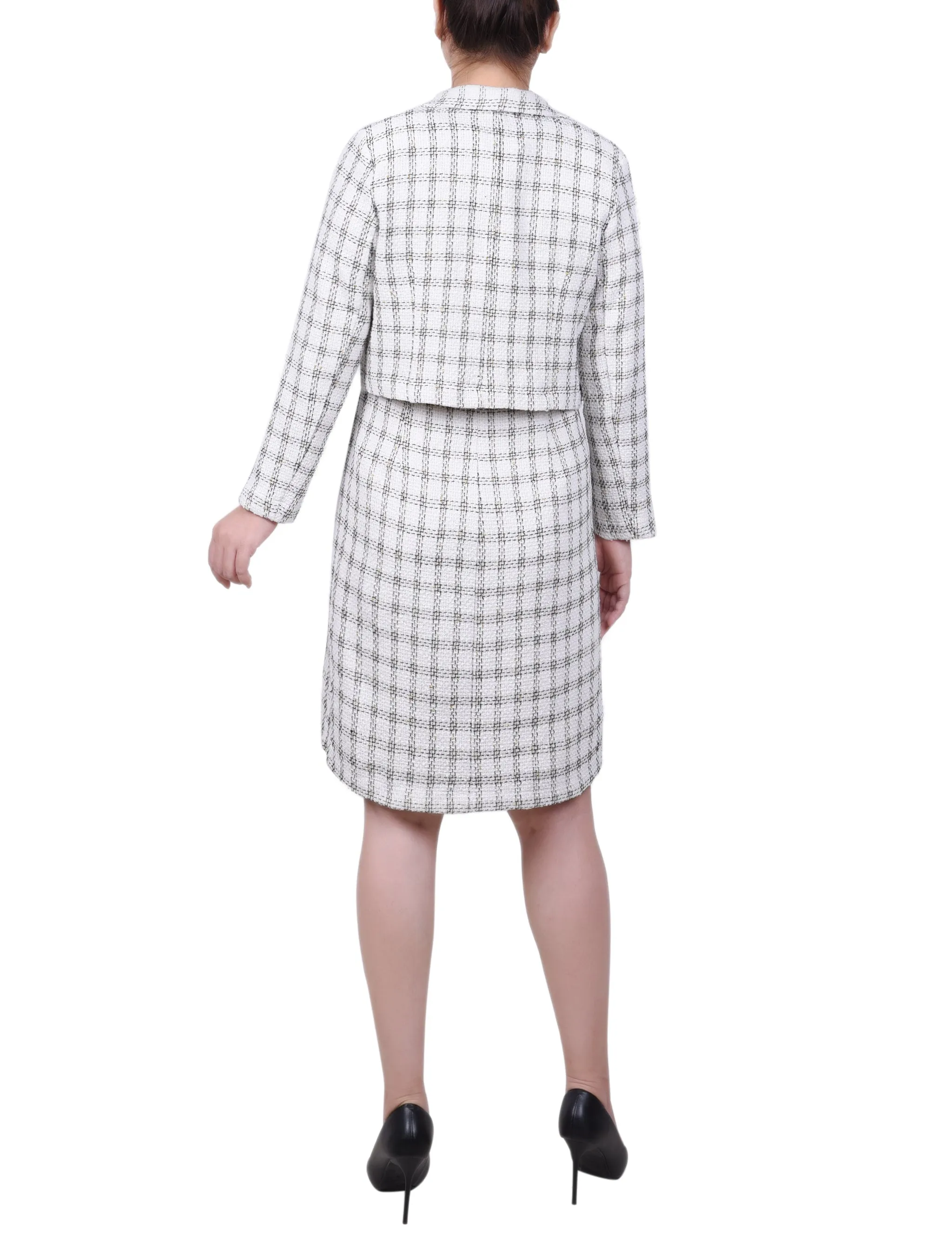 Petite Long Sleeve Tweed Dress Set