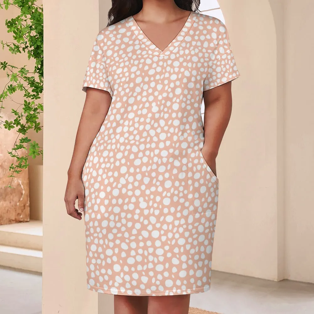 Pink Dot Loose pocket dress