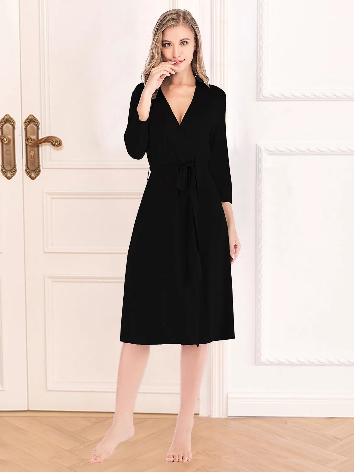 Plunge Tie-Front Dress