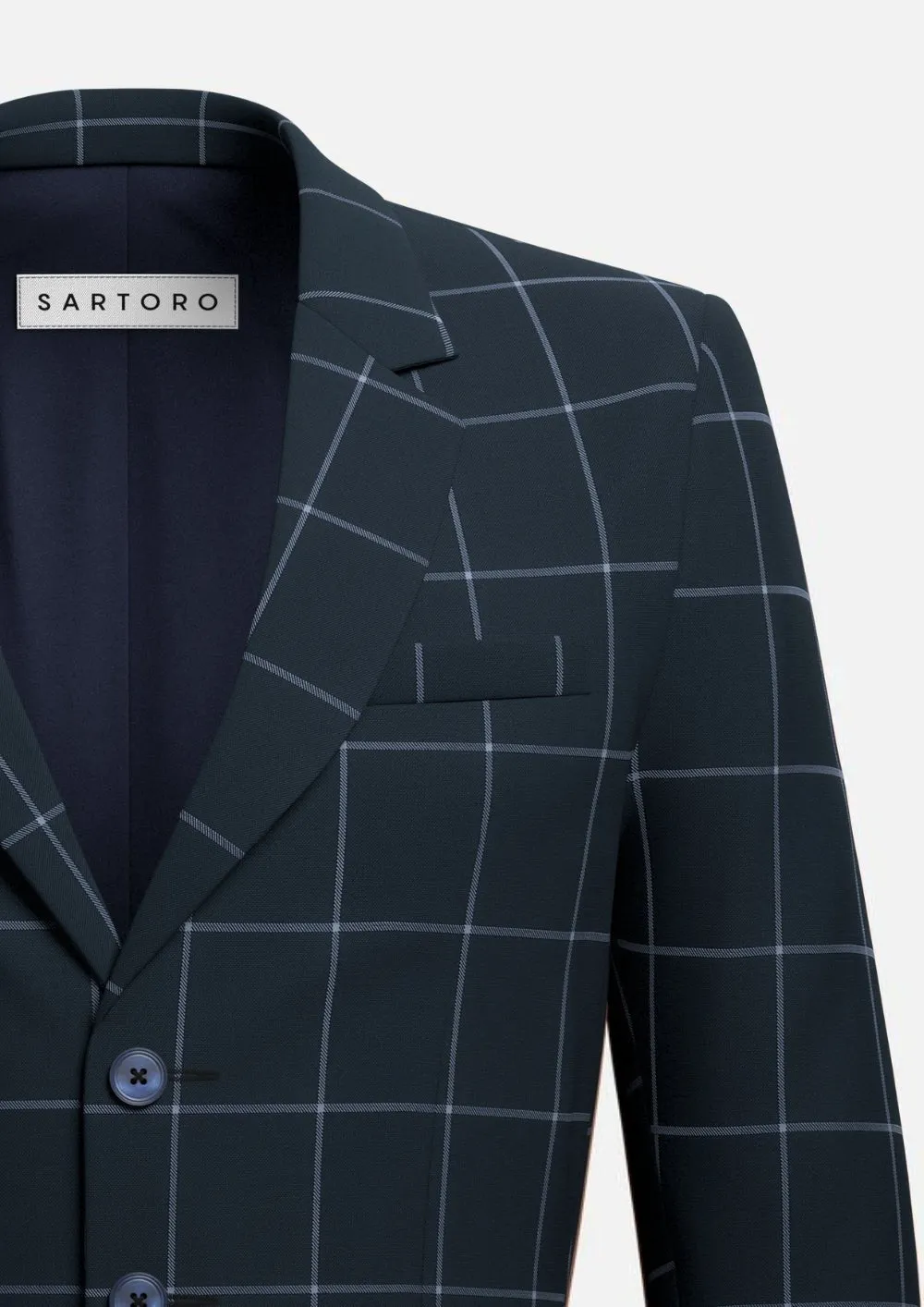 Prince Deep Navy Windowpane Jacket