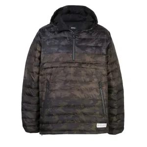 QUARTER ZIP PUFFER JACKET MIX GREEN CAMO