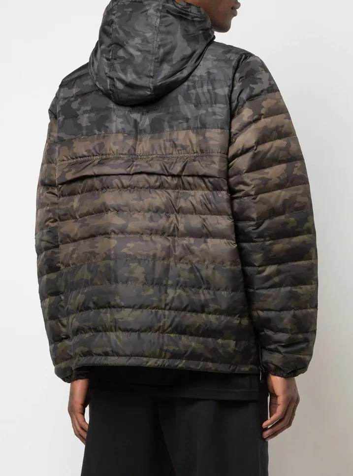 QUARTER ZIP PUFFER JACKET MIX GREEN CAMO