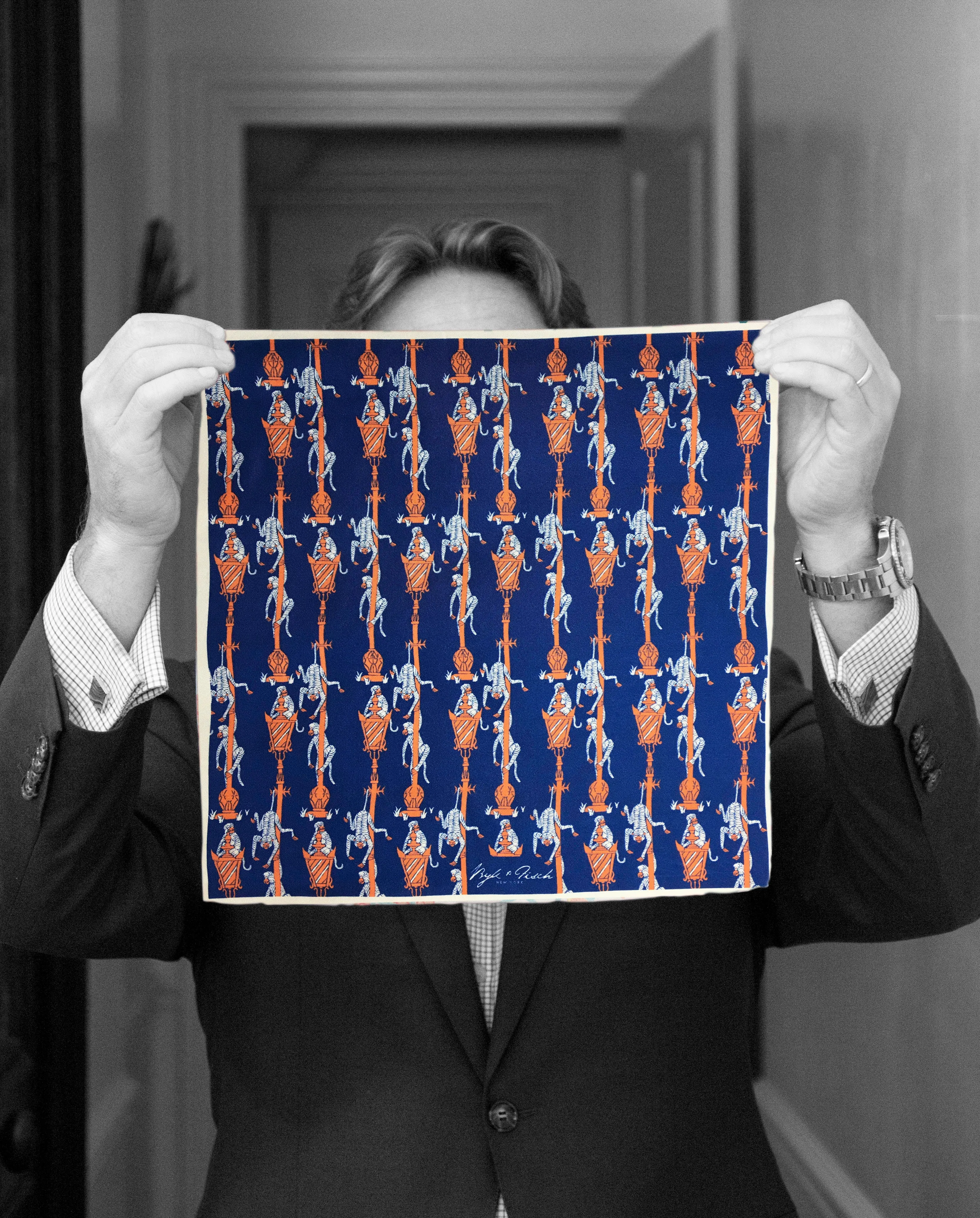 "MONKEY SEE" DIGITAL PRINT POCKET SQUARE
