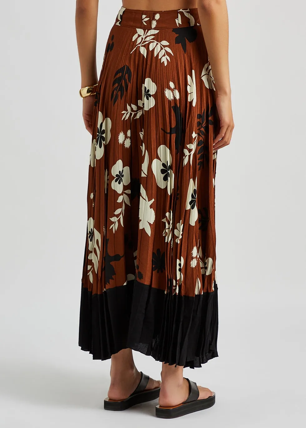 Racil 'Mara' Floral Printed Pleated Midi Skirt
