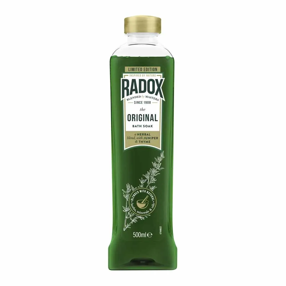 Radox Bath Soak Original Herbal Juniper & Thyme Limited Edition 500ml - Case of 6