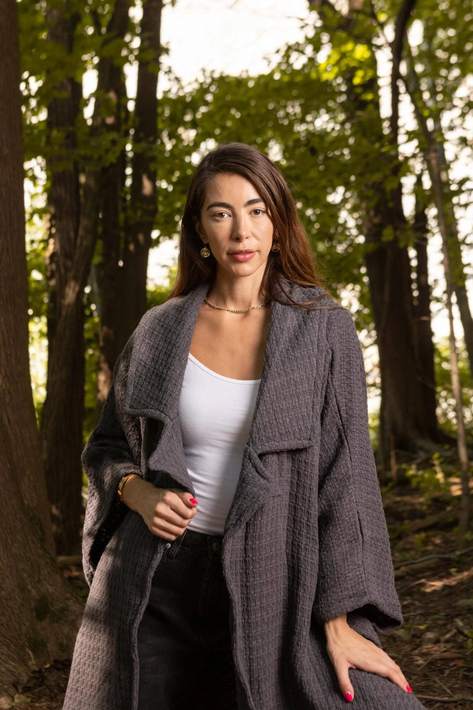 Regina Waffle Knit Oversized Jacket Kimono