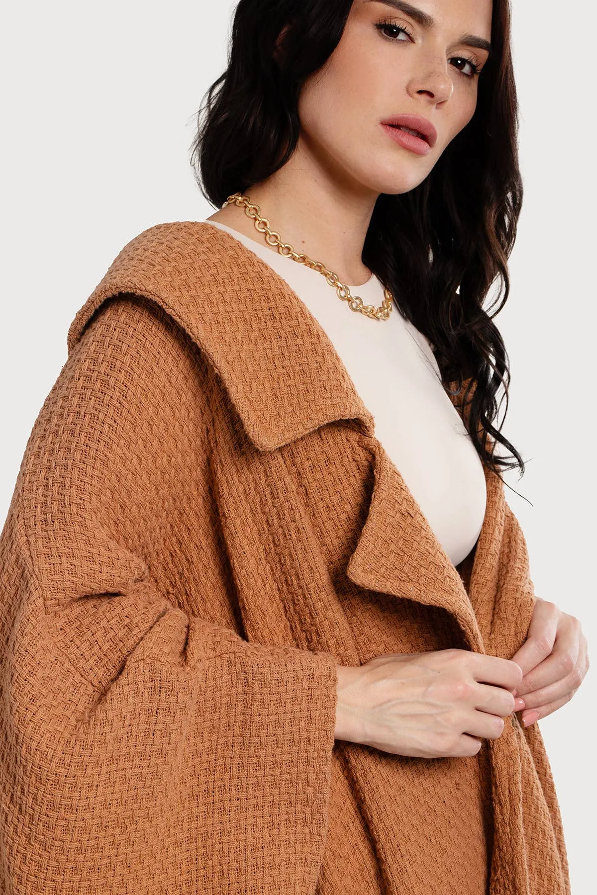 Regina Waffle Knit Oversized Jacket Kimono