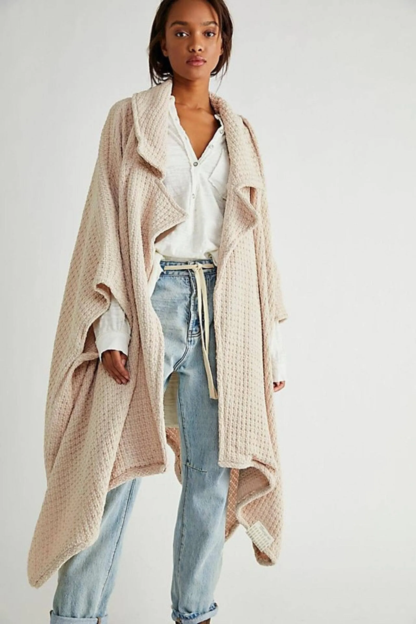 Regina Waffle Knit Oversized Jacket Kimono