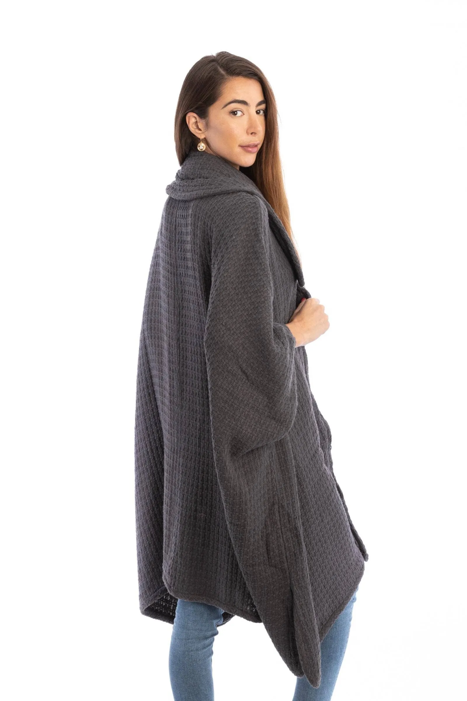 Regina Waffle Knit Oversized Jacket Kimono