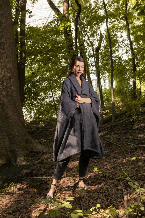 Regina Waffle Knit Oversized Jacket Kimono