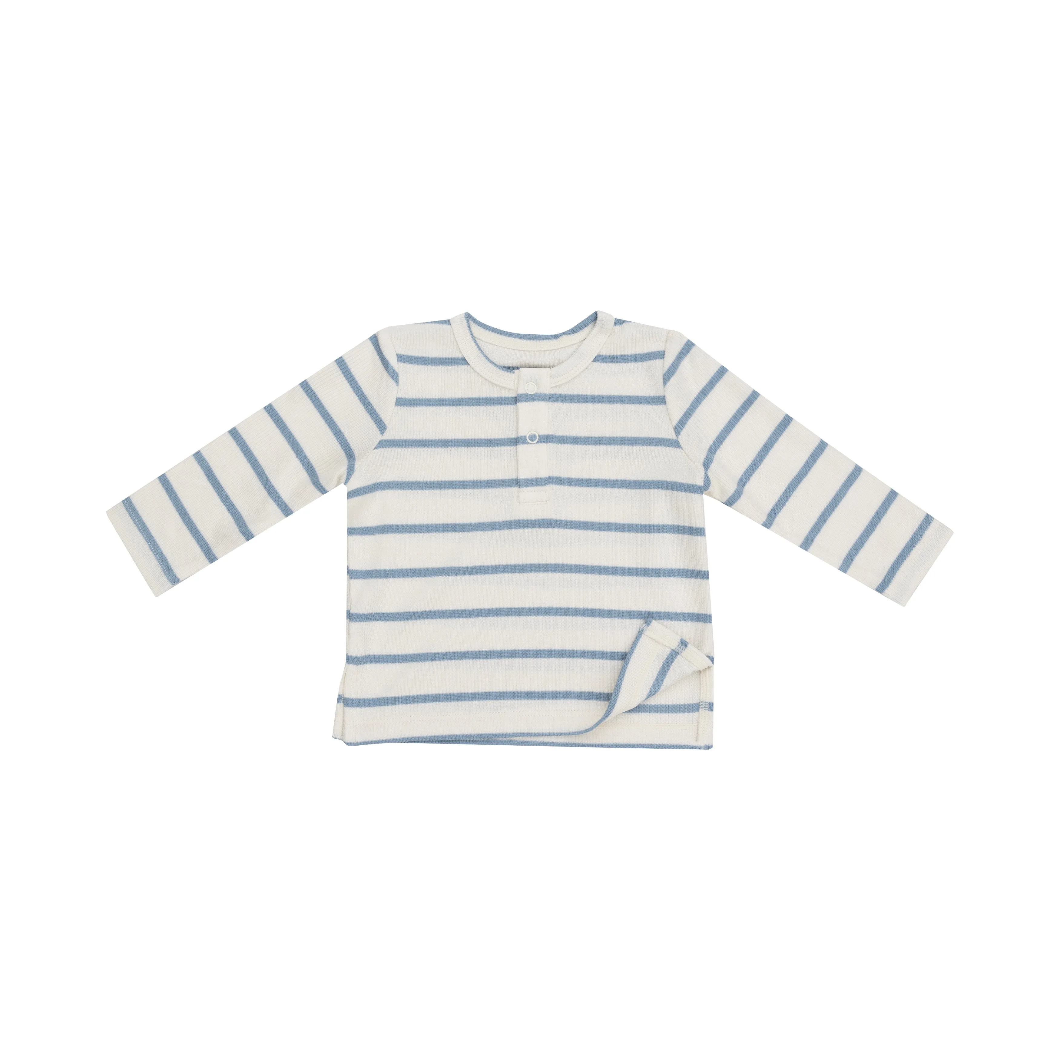 Ribbed Stripe Glacier Lake Henley Shirt