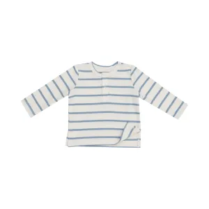 Ribbed Stripe Glacier Lake Henley Shirt