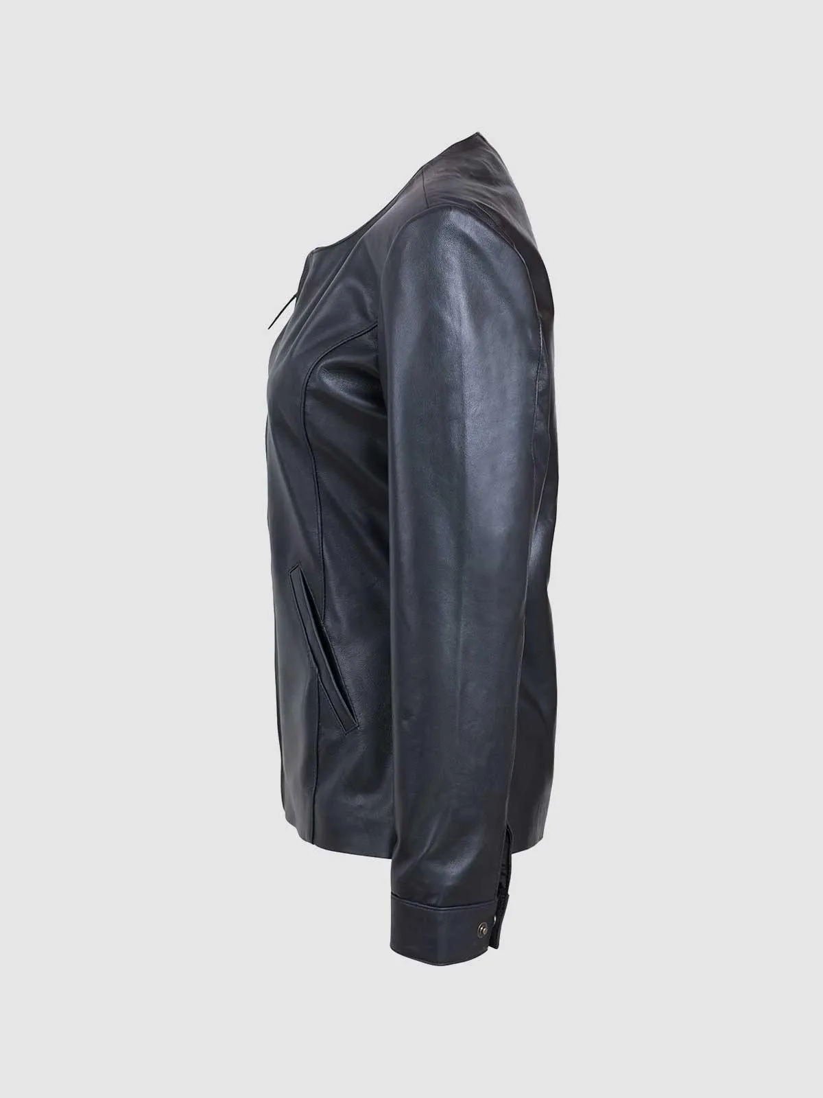 Round Neck Collarless Jacket