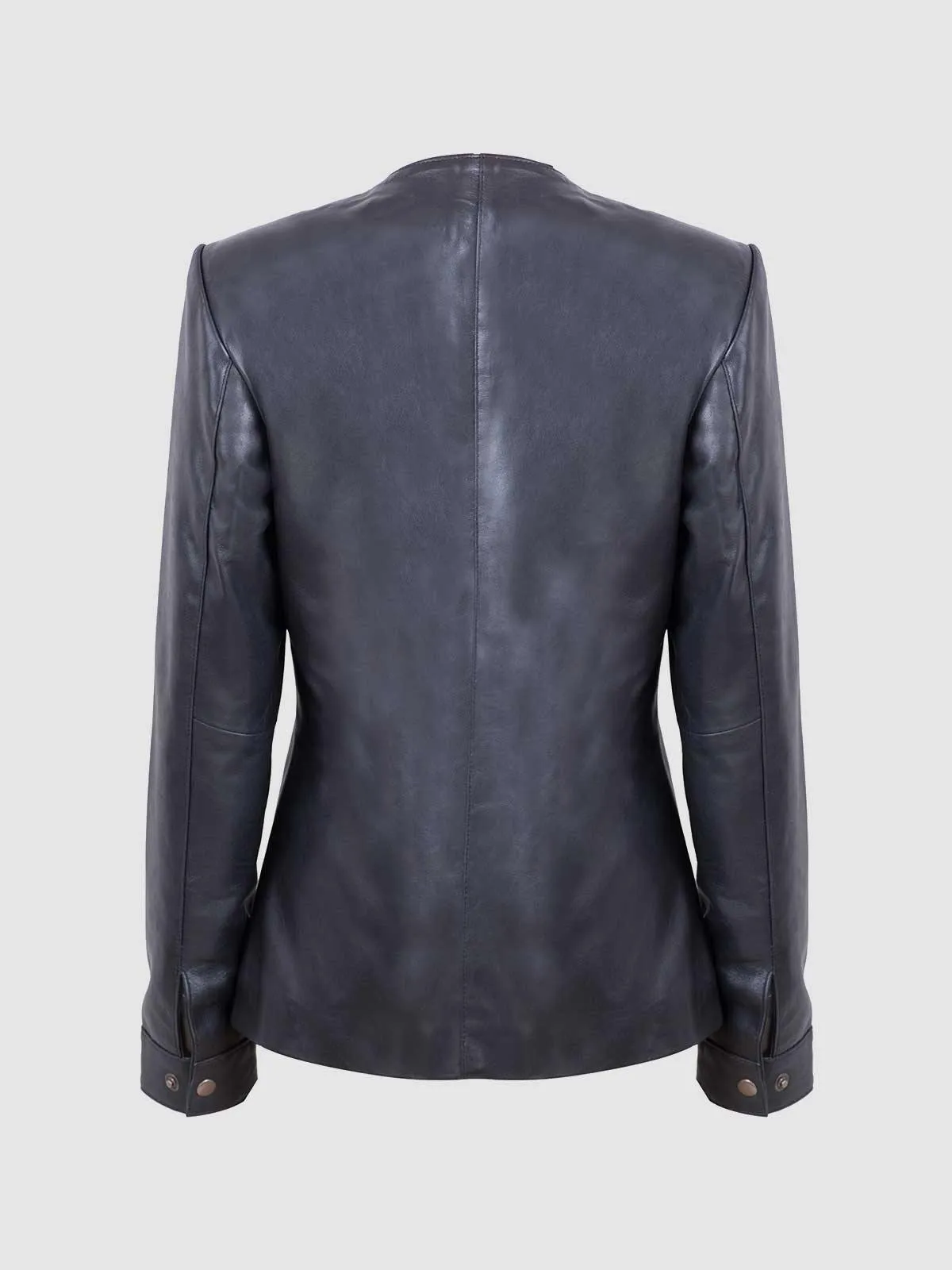 Round Neck Collarless Jacket