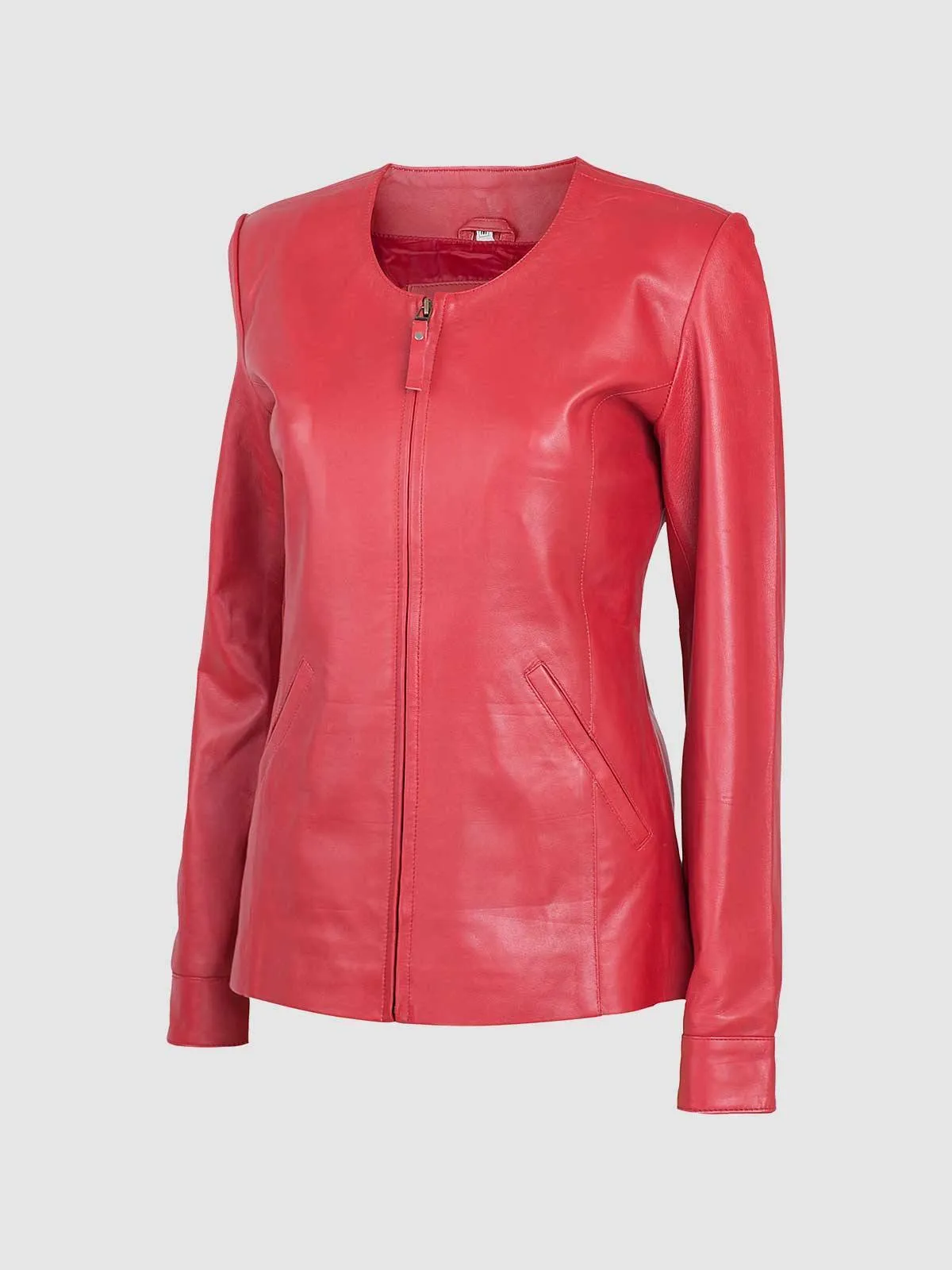 Round Neck Collarless Jacket