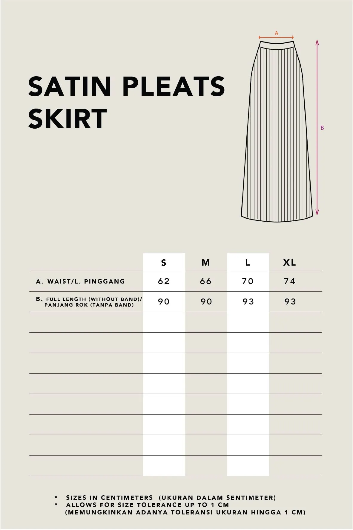 SATIN PLEATED SKIRT PLAIN PEBBLE