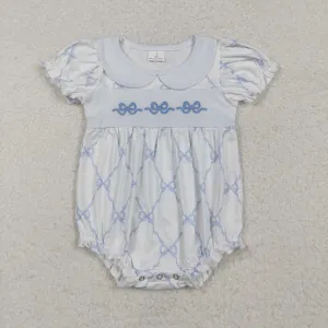 SR1969   baby girl clothes embroidery  bows girl summer bubble