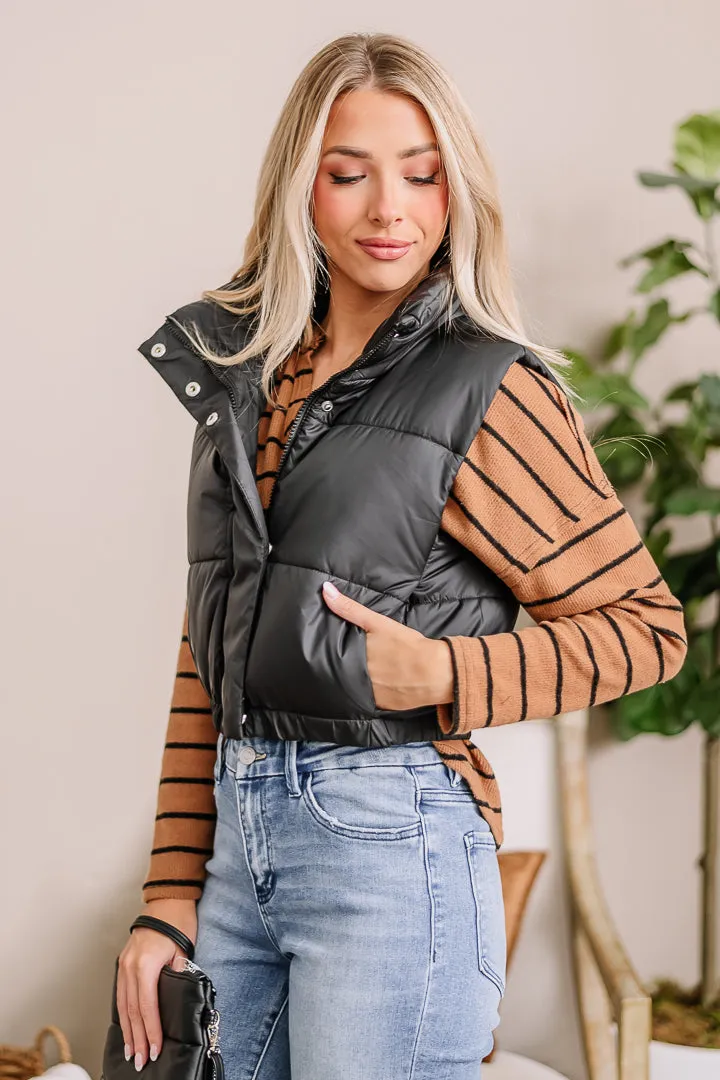 Till We Meet Again Puffer Vest | Black