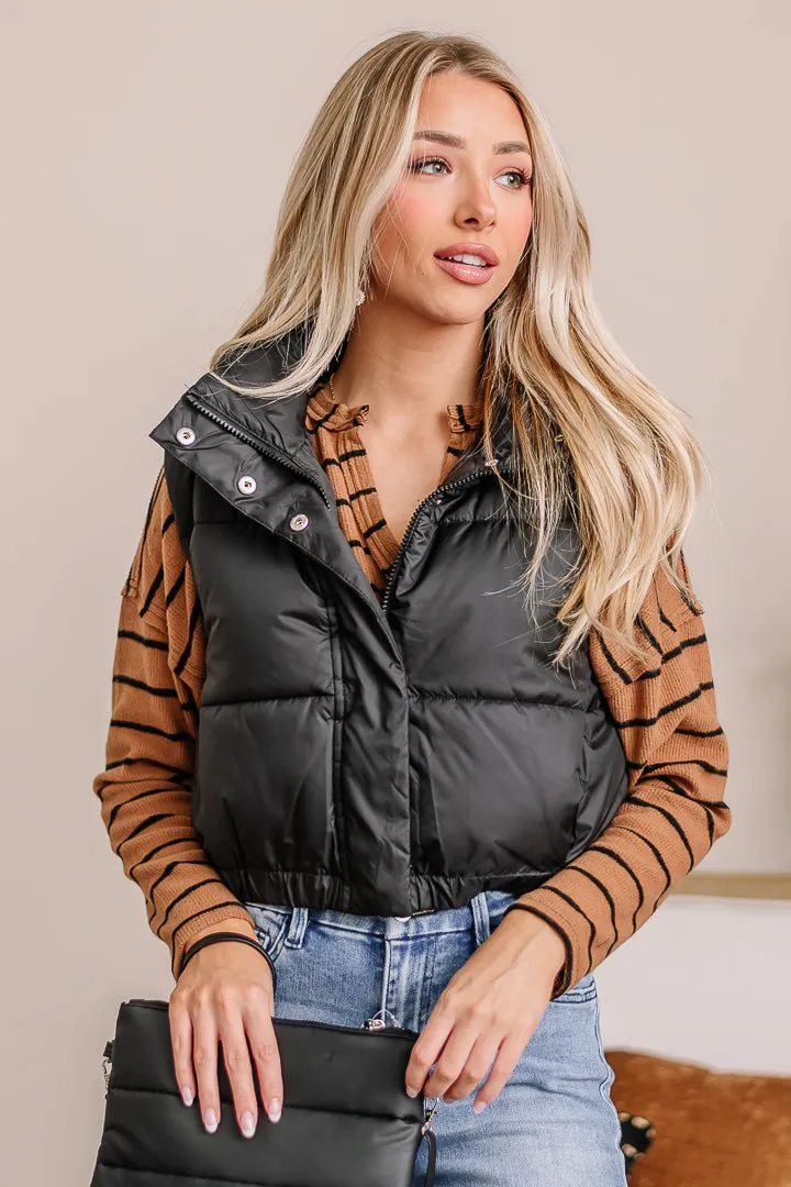Till We Meet Again Puffer Vest | Black