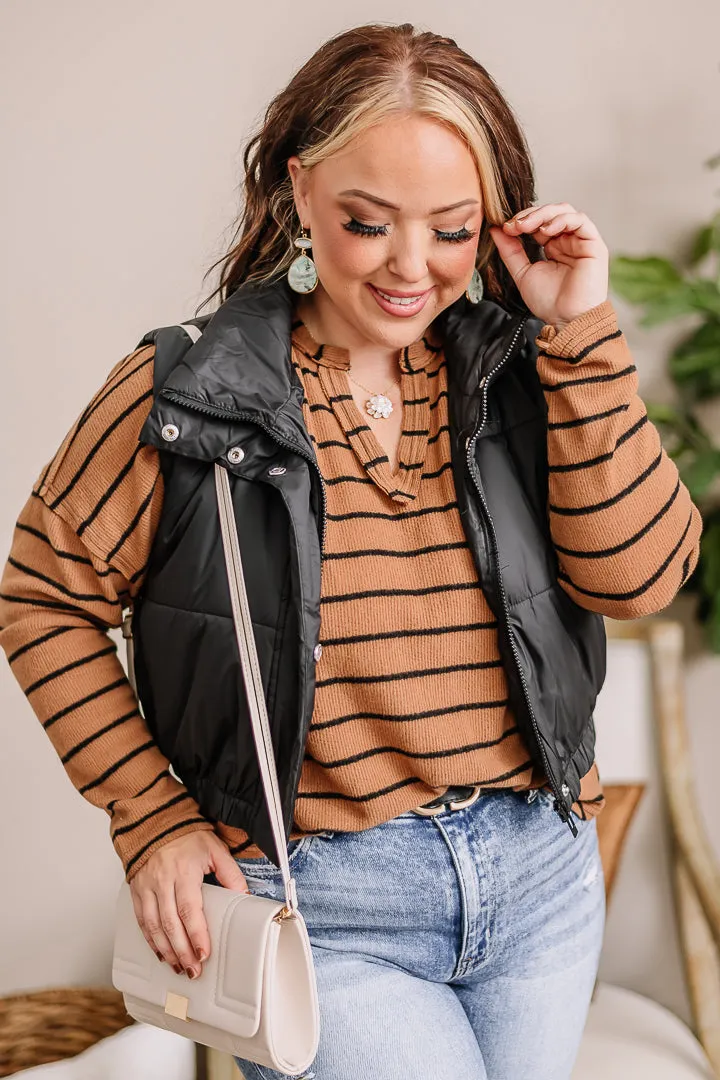 Till We Meet Again Puffer Vest | Black
