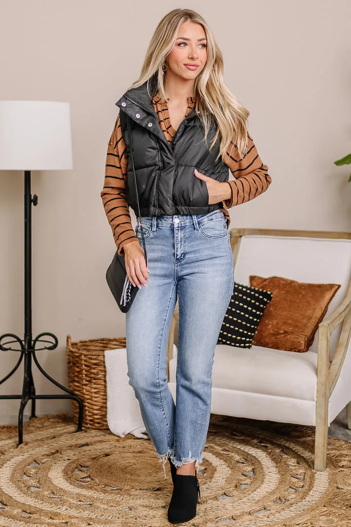 Till We Meet Again Puffer Vest | Black