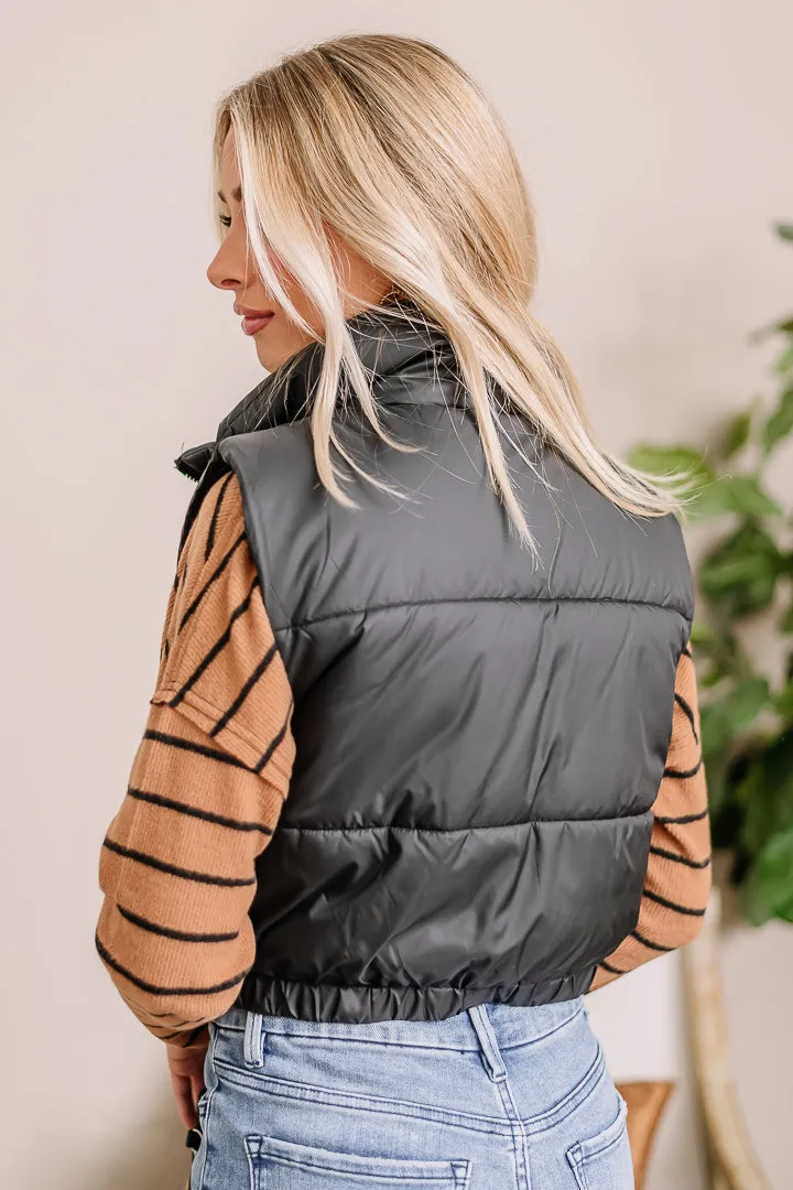 Till We Meet Again Puffer Vest | Black