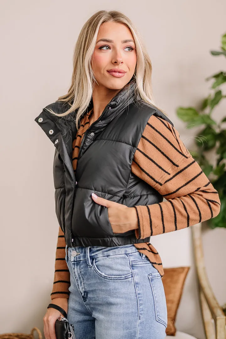Till We Meet Again Puffer Vest | Black