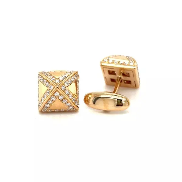 TIMELESS CUFFLINKS YELLOW GOLD AND DIAMONDS