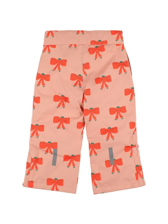 Tiny Cottons   Bow print nylon puffer ski pants 